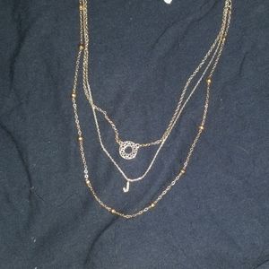 Simple Gold Necklace set with a "J"